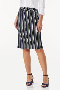 Striped Scuba Pencil Skirt