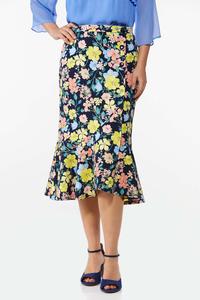 Flounced Floral Skirt