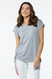 Solid Side Ruched Top