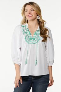 Embroidered Tassel Top 