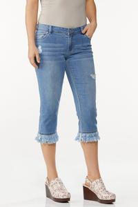 Cropped Wispy Frayed Jeans