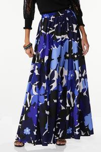 Wide Floral Maxi Skirt