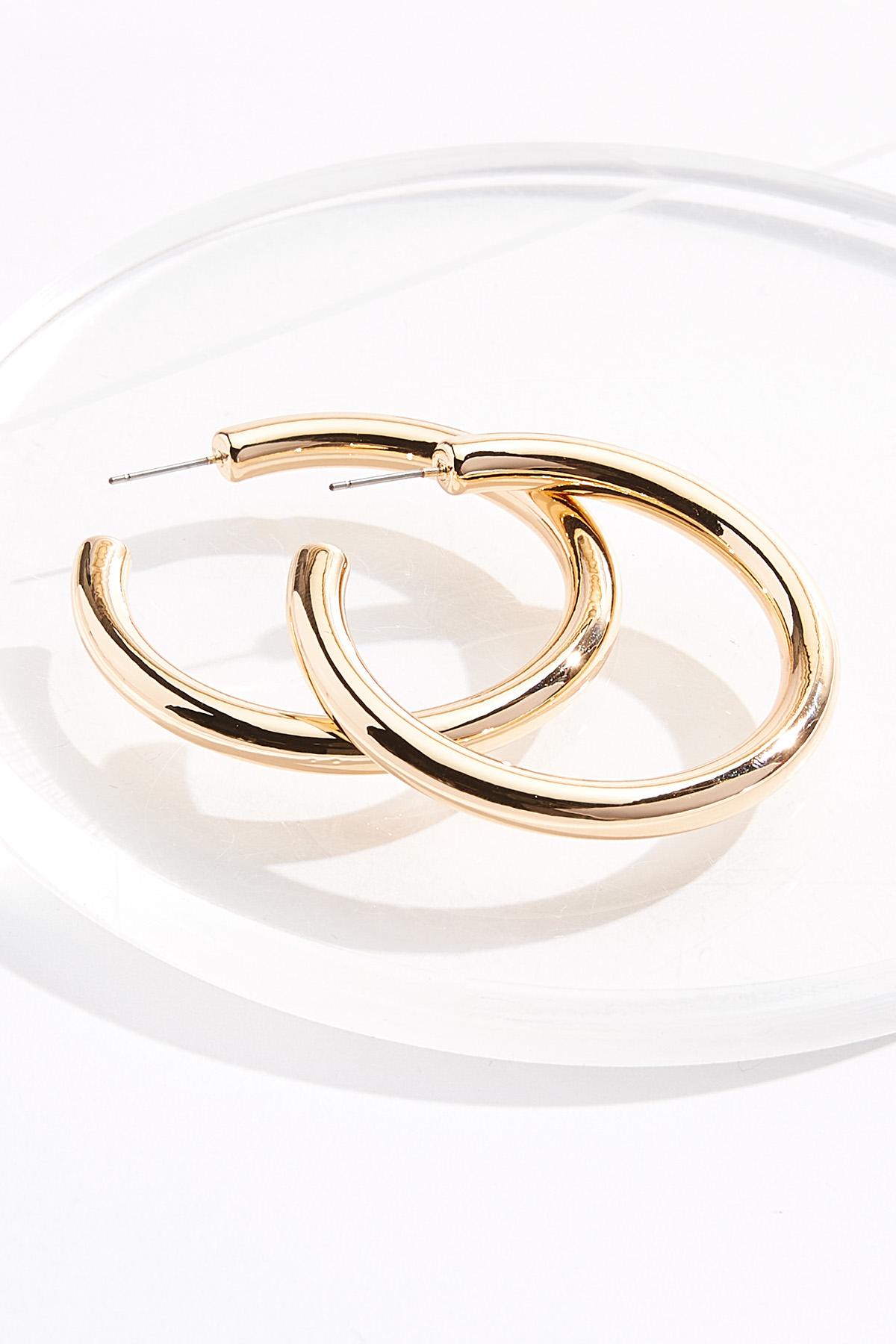 Open Circle Hoop Earrings