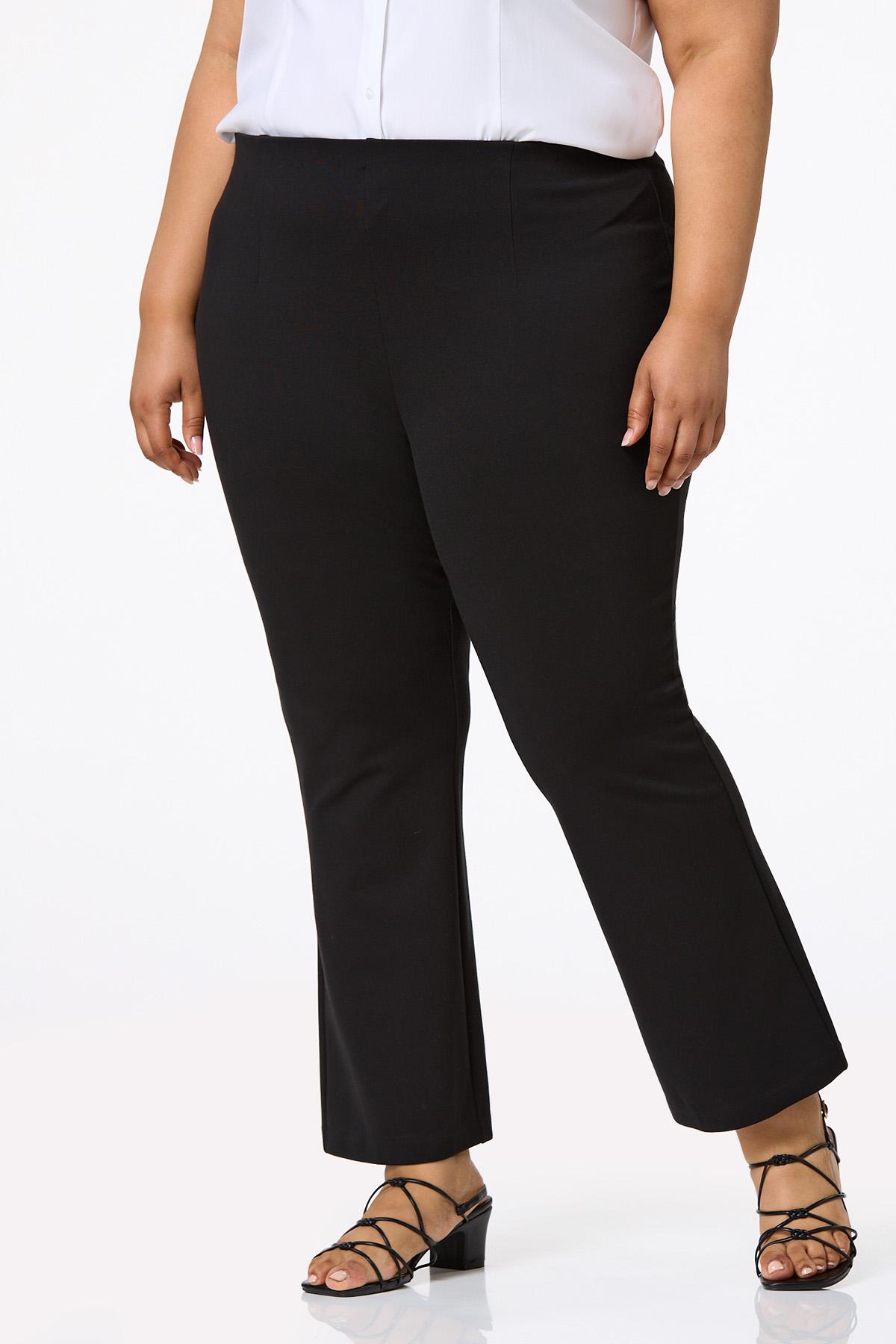 Plus Size Solid Kick Flare Pants