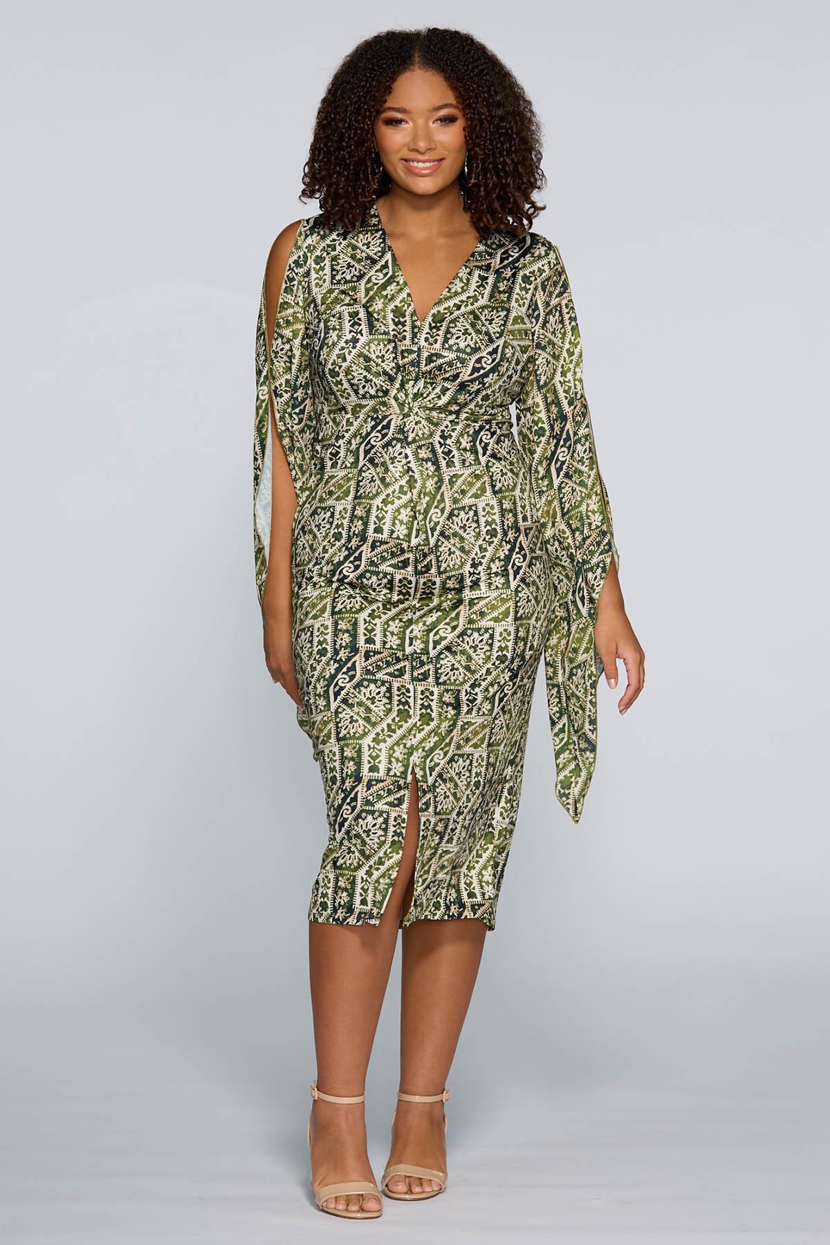 Plus Size Contour Bell Sleeve Dress