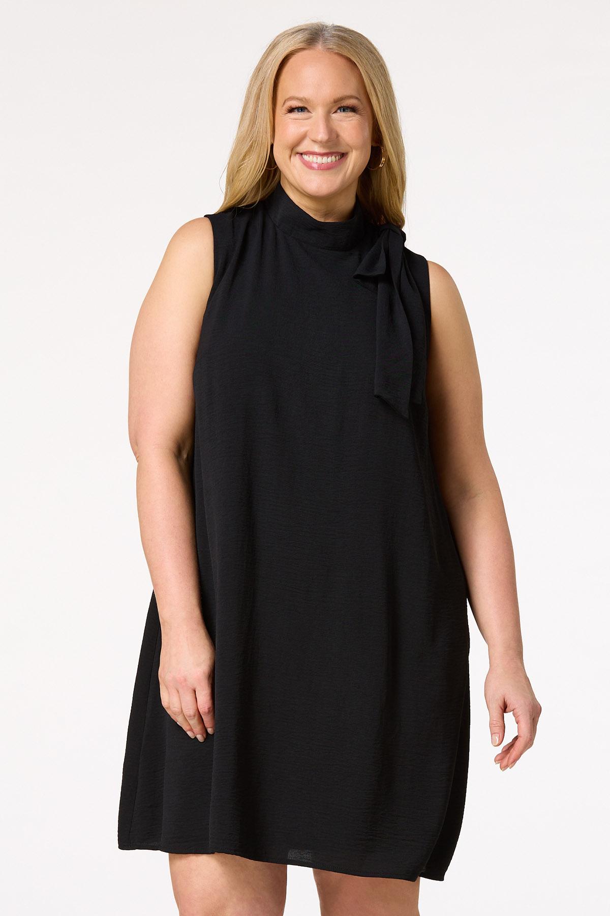 Plus Size Bow Shoulder Dress