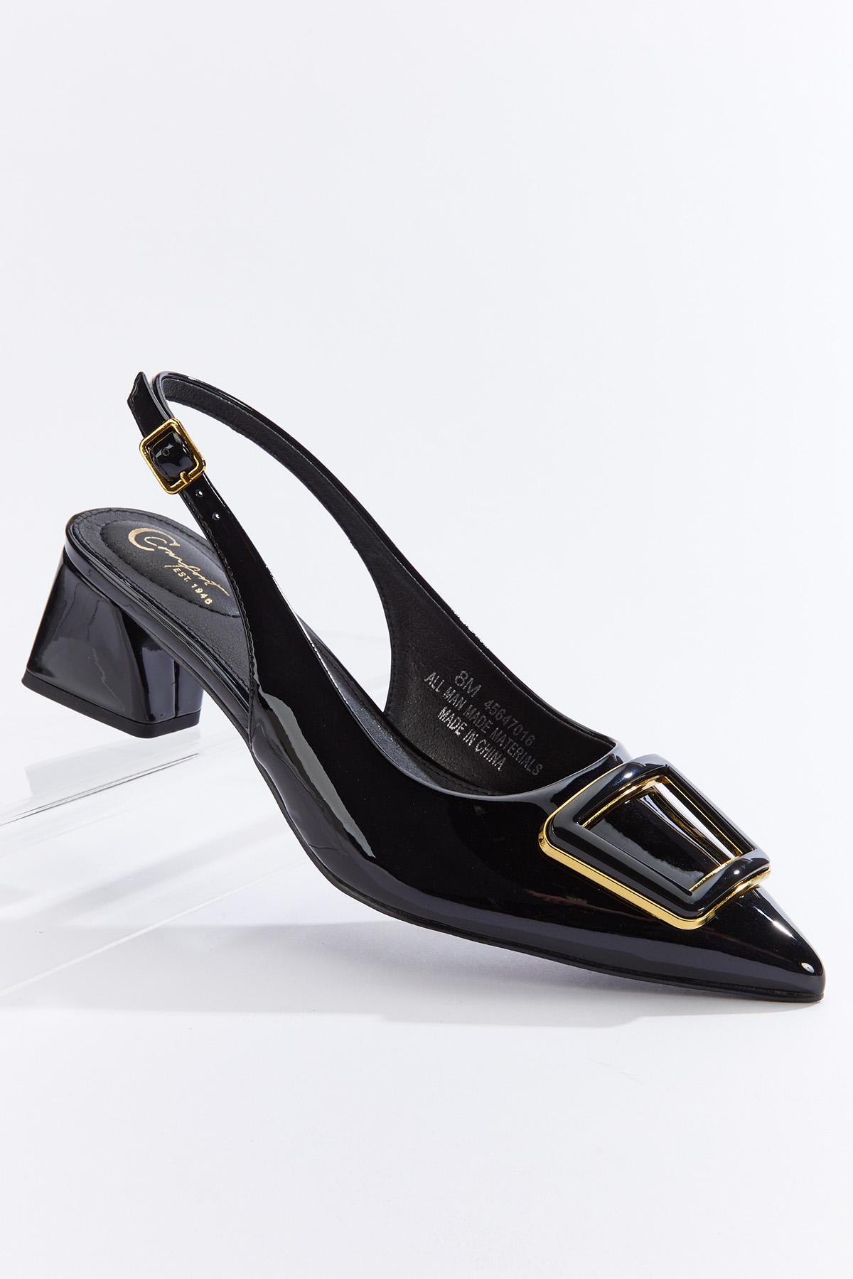 Slingback Patent Pumps