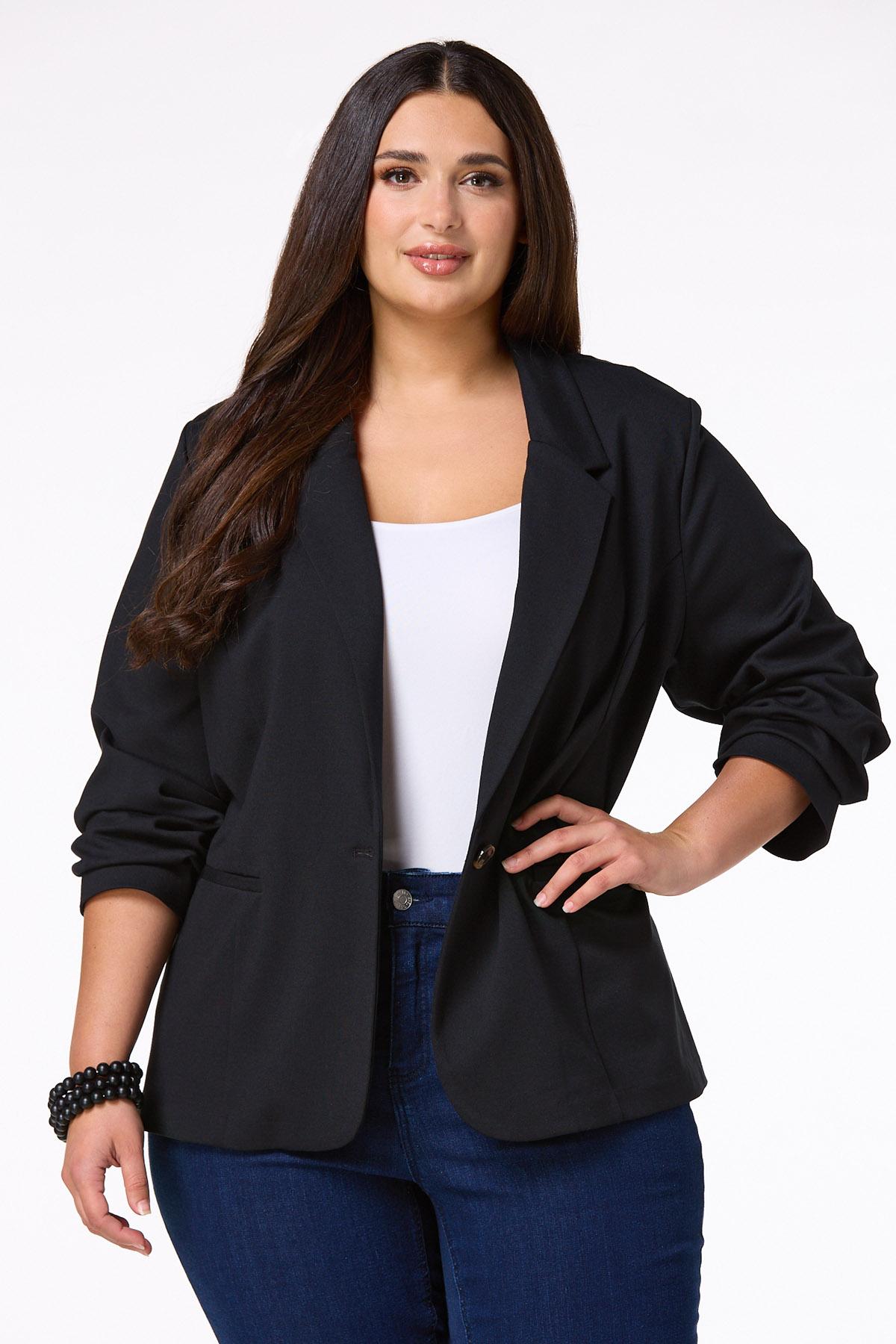 Plus Petite Solid Ponte Blazer