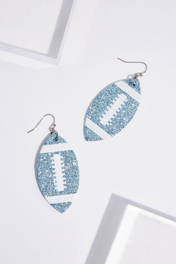 Glitter Football Earrings