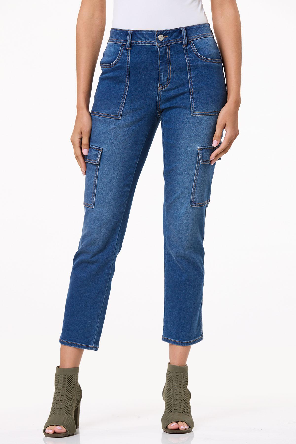 Cargo Pocket Ankle Jeans