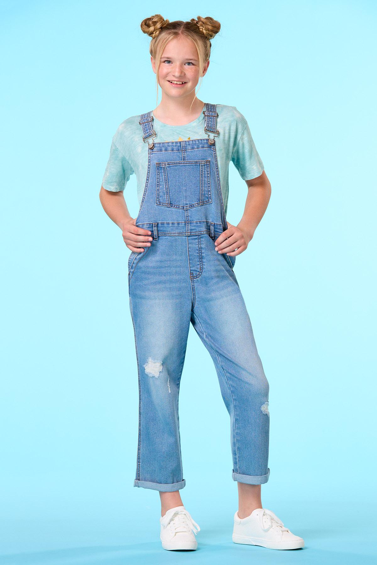 Girls Denim Overalls