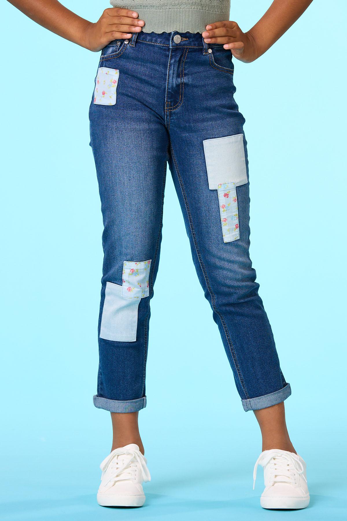 Girls Patchwork Jeans