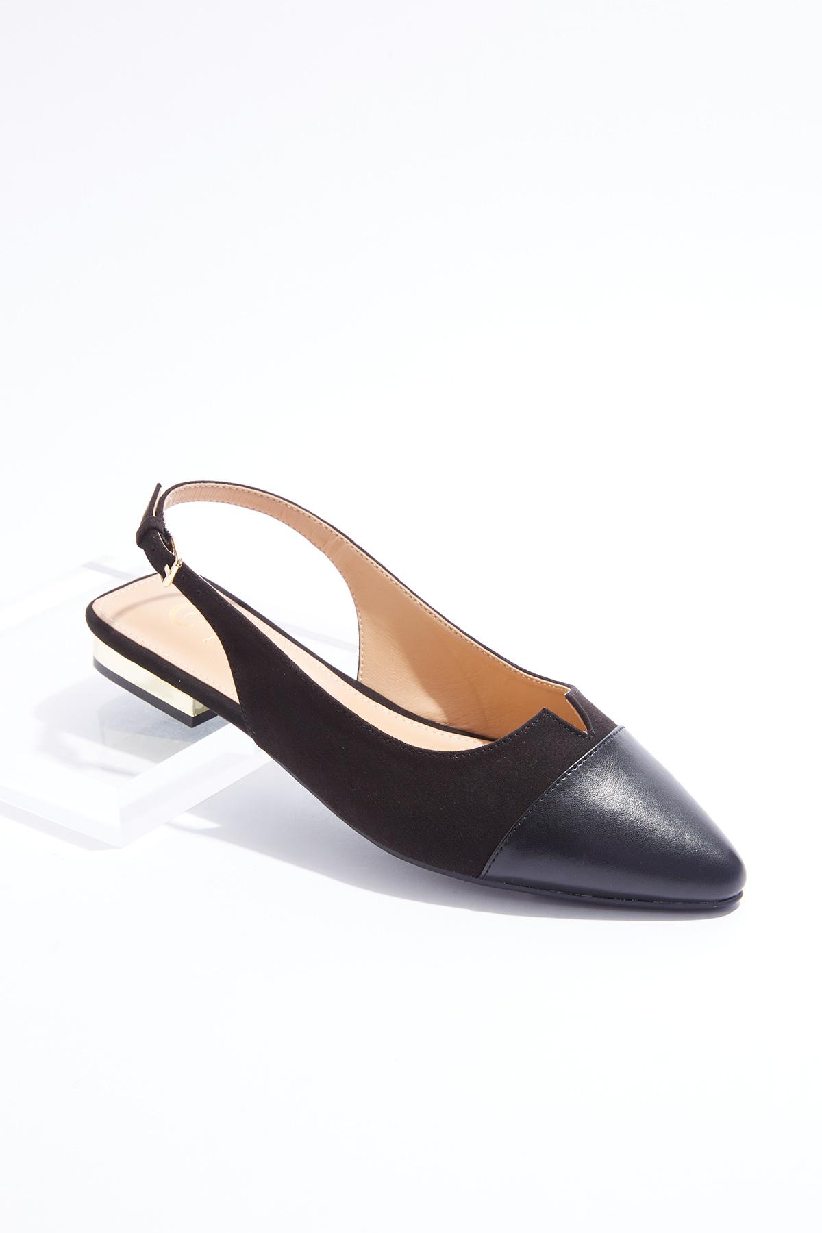 Notch Vamp Slingback Flats