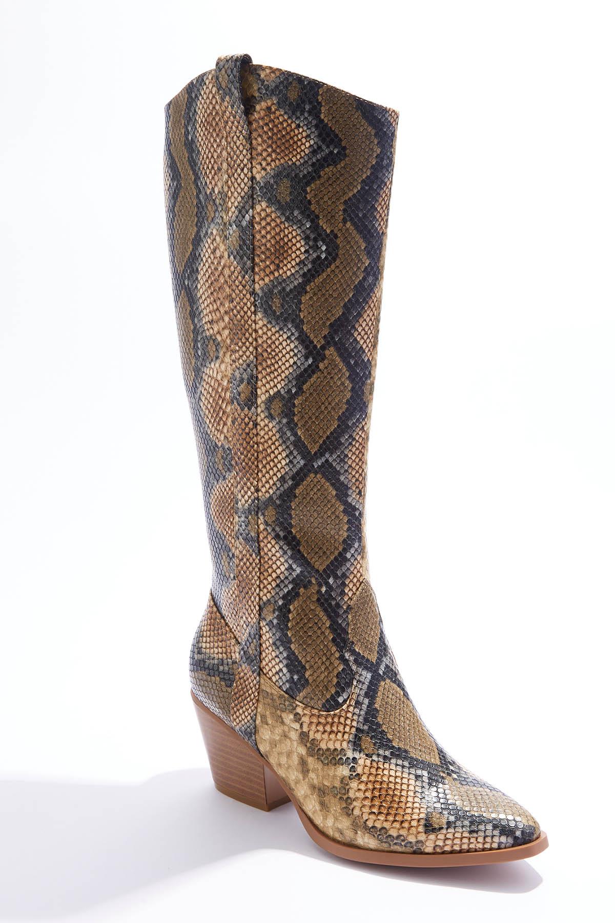 Snakeskin Tall Boots