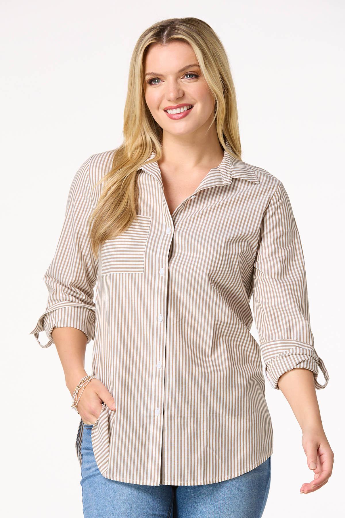 Stripe Button Front Shirt