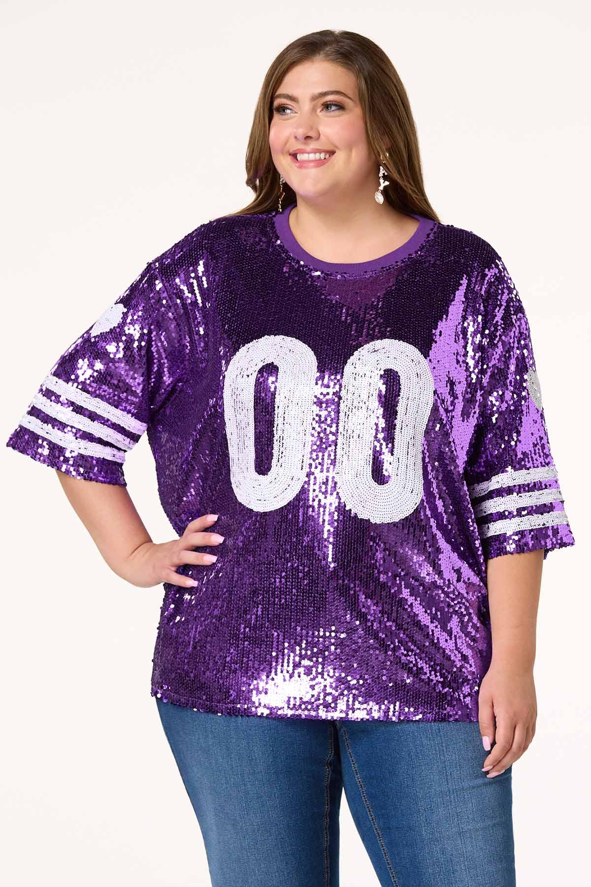 Plus Size Sporty Sequin Top