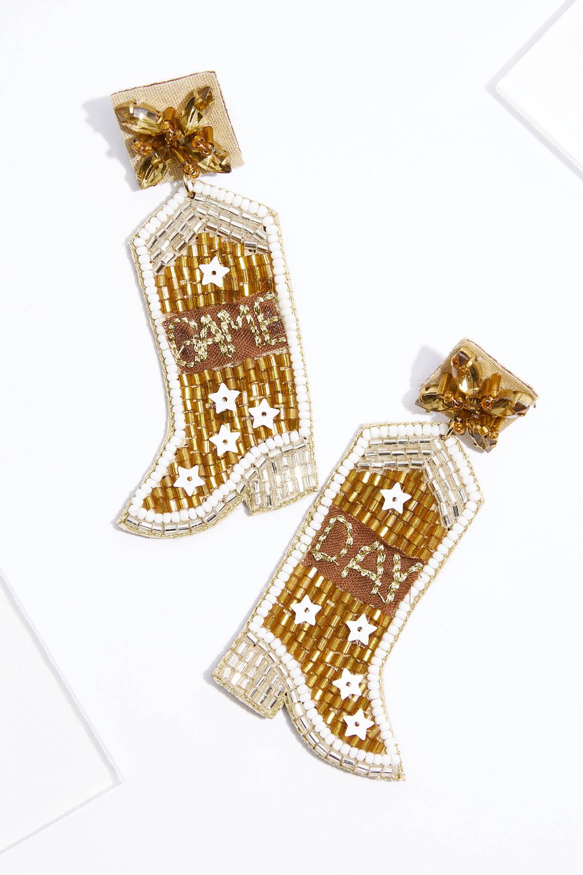 Beaded Game Day Boot Earrings