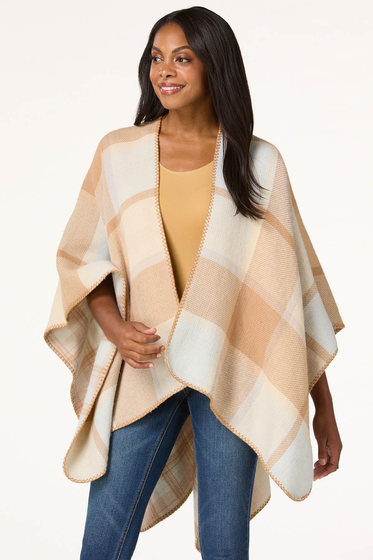 Neutral Box Plaid Wrap