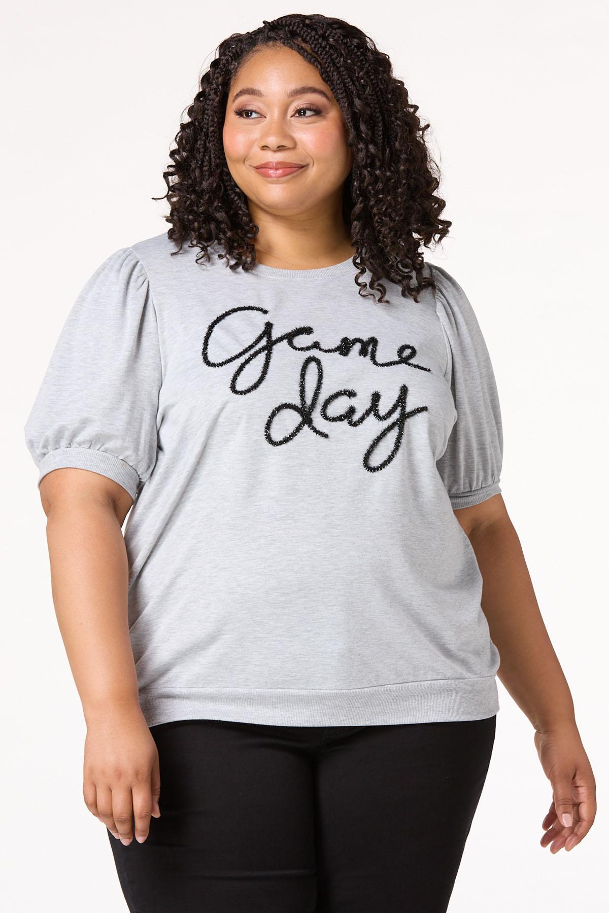 Plus Size Tinseled Game Day Top