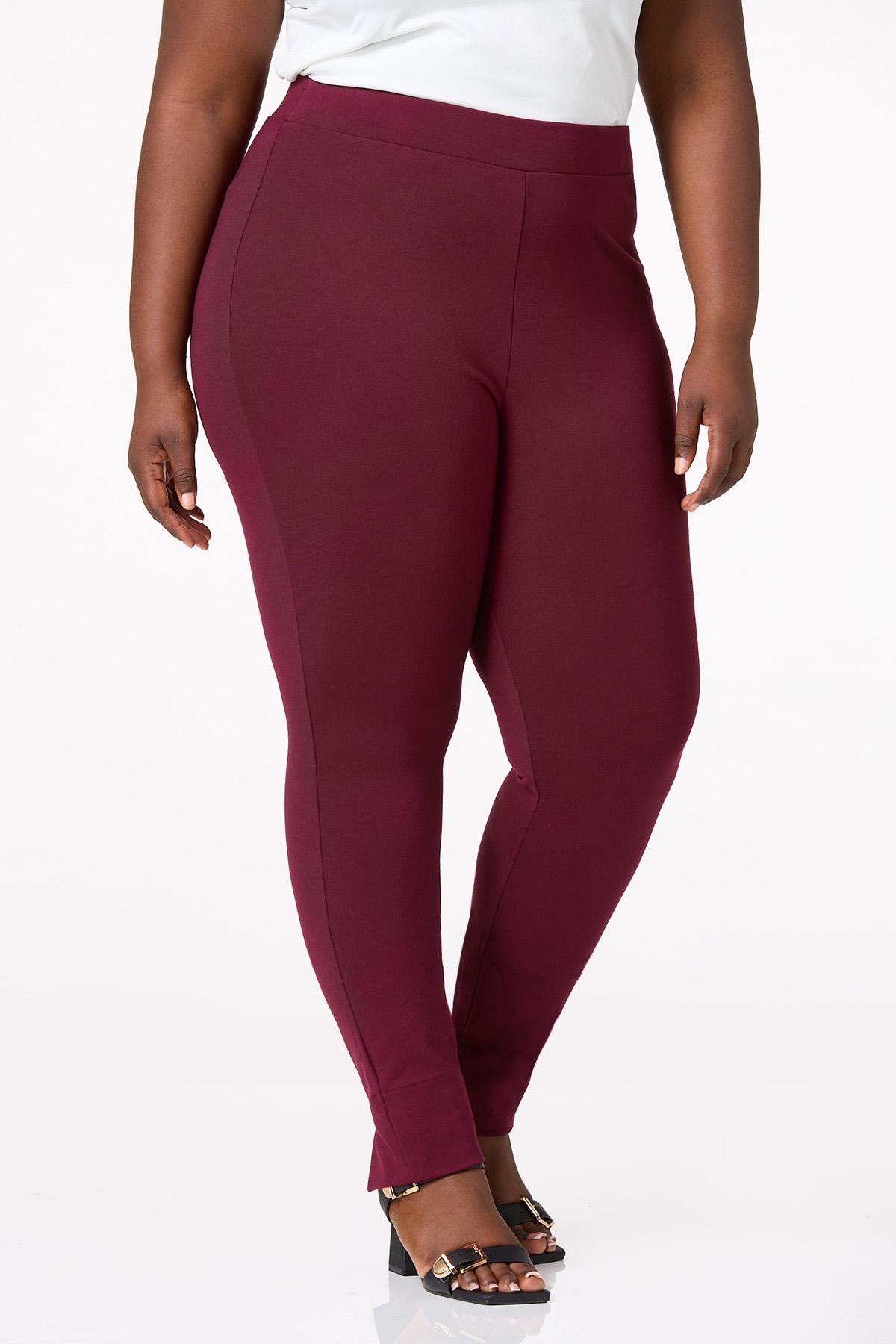 Plus Size Slit Back Ponte Leggings