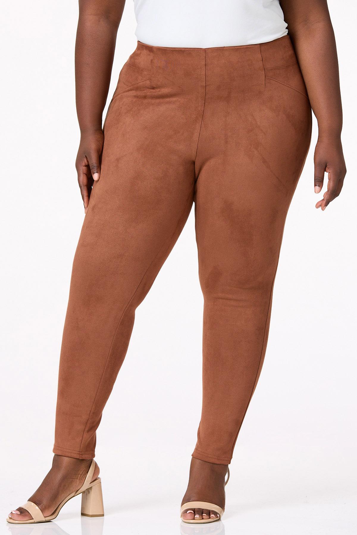 Plus Size Faux Suede Leggings