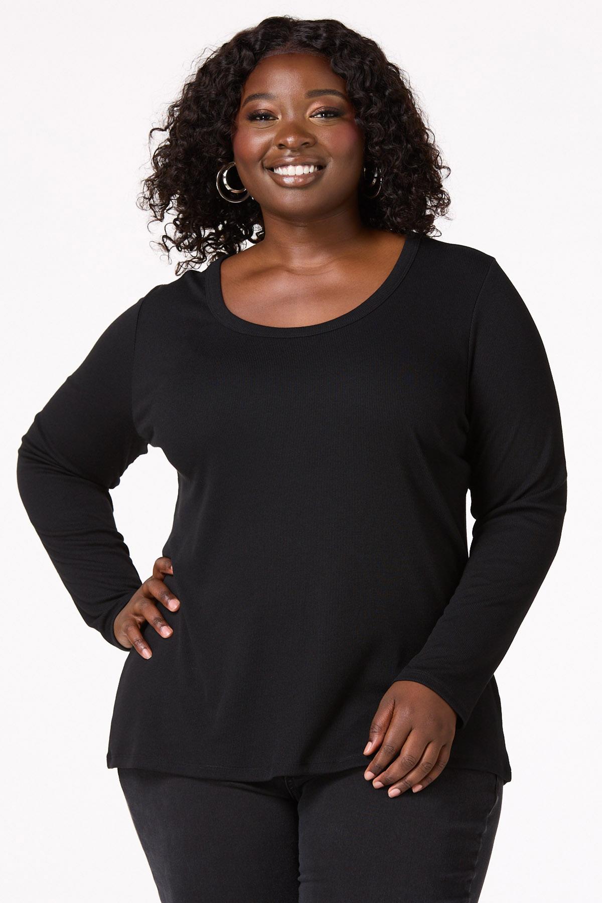 Plus Size Ribbed Pullover Top