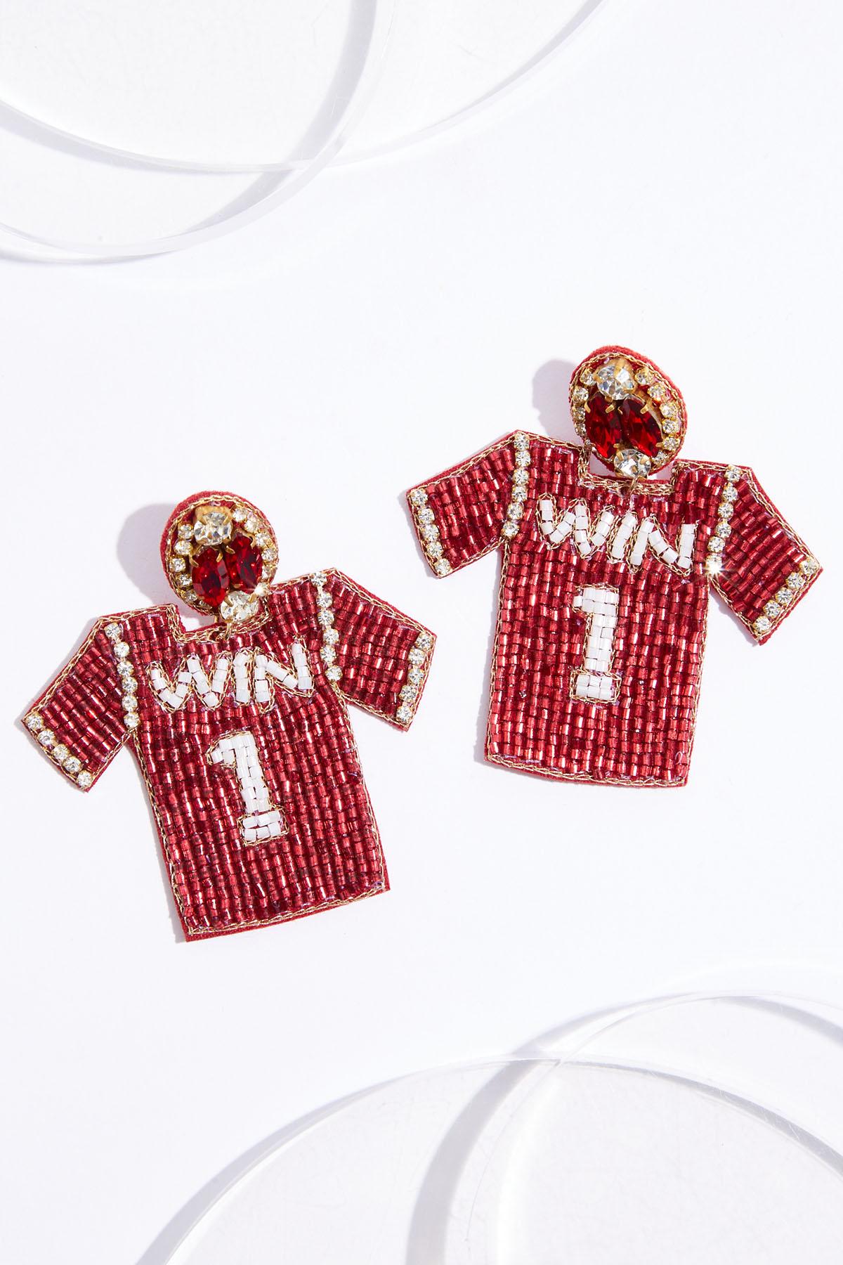 Seed Bead Win Jersey Earrings