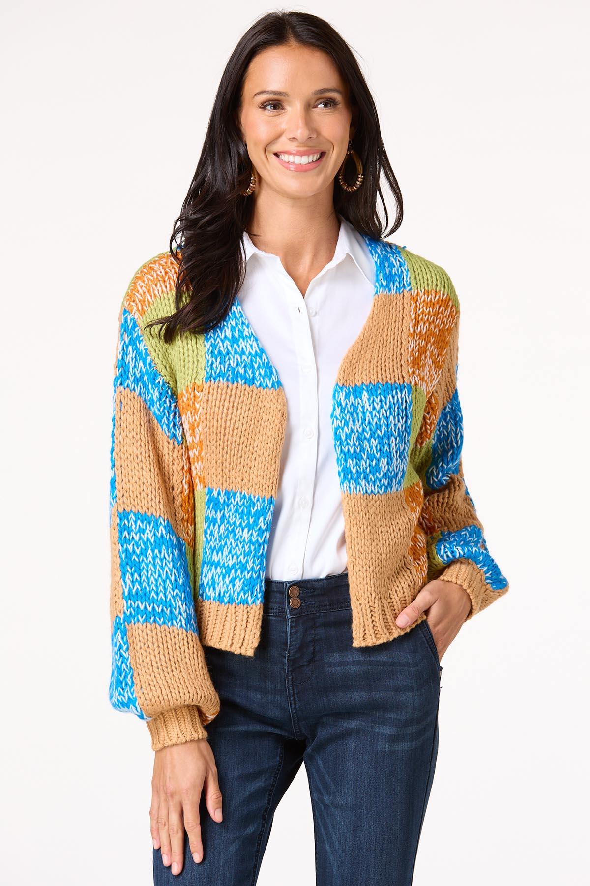 Marled Check Cardigan