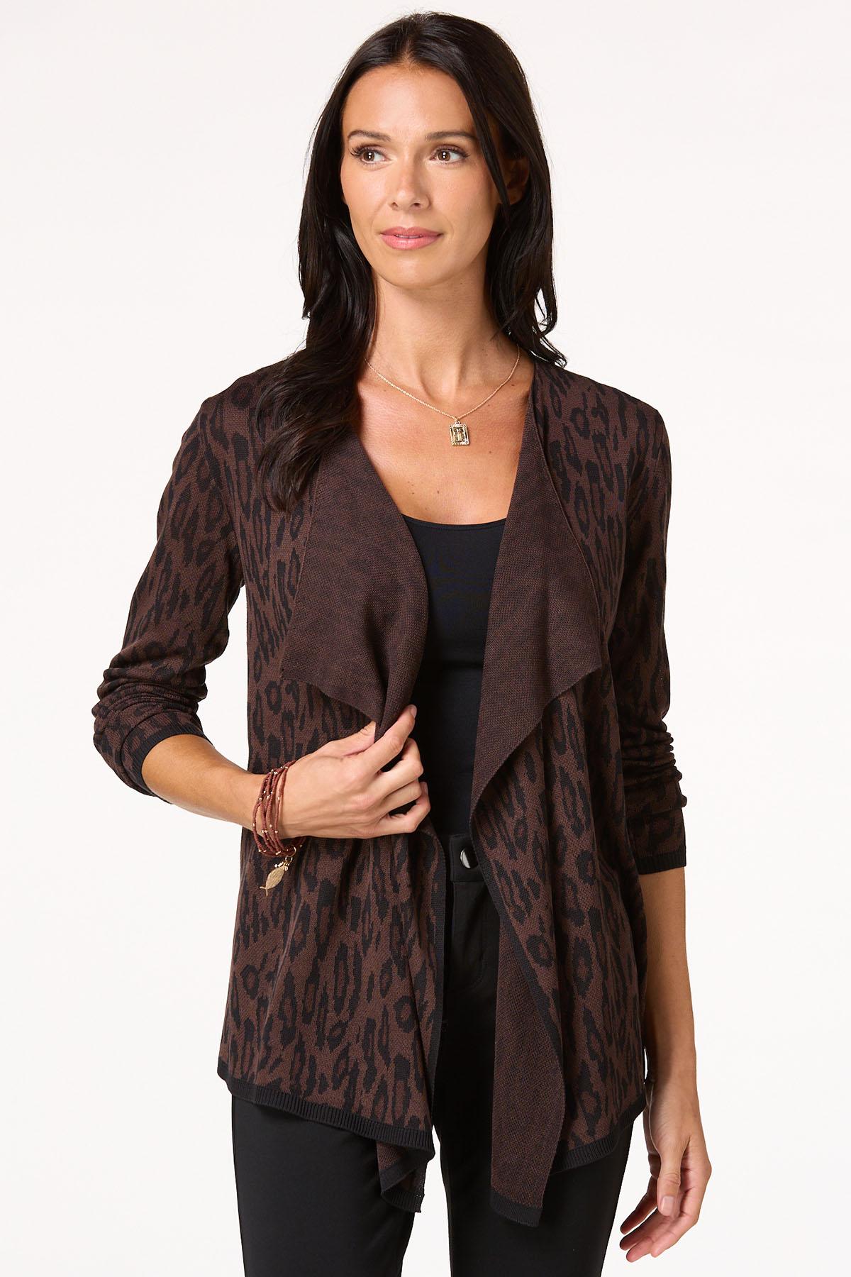 Animal Print Waterfall Cardigan