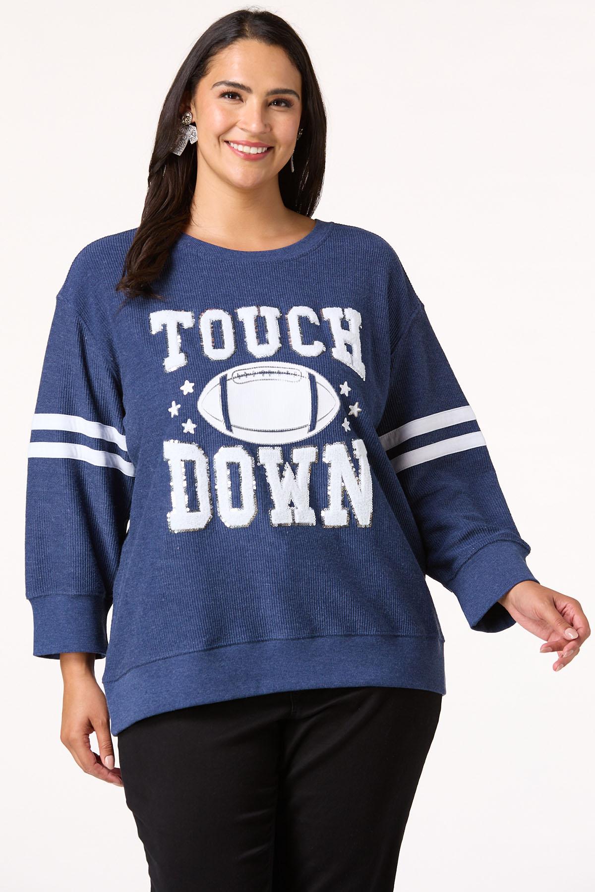 Plus Size Textured Touchdown Sweatshirt