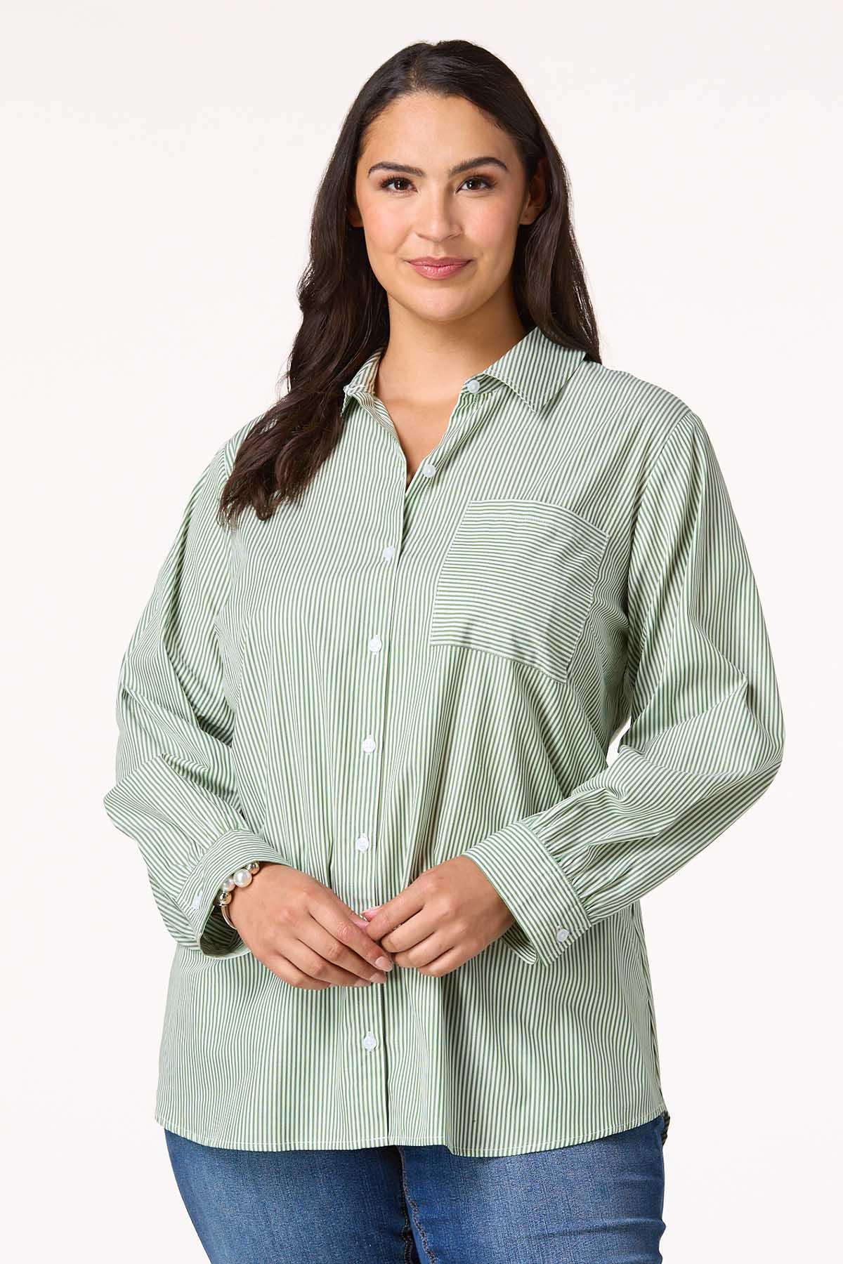 Plus Size Bow Back Detail Button Down Shirt