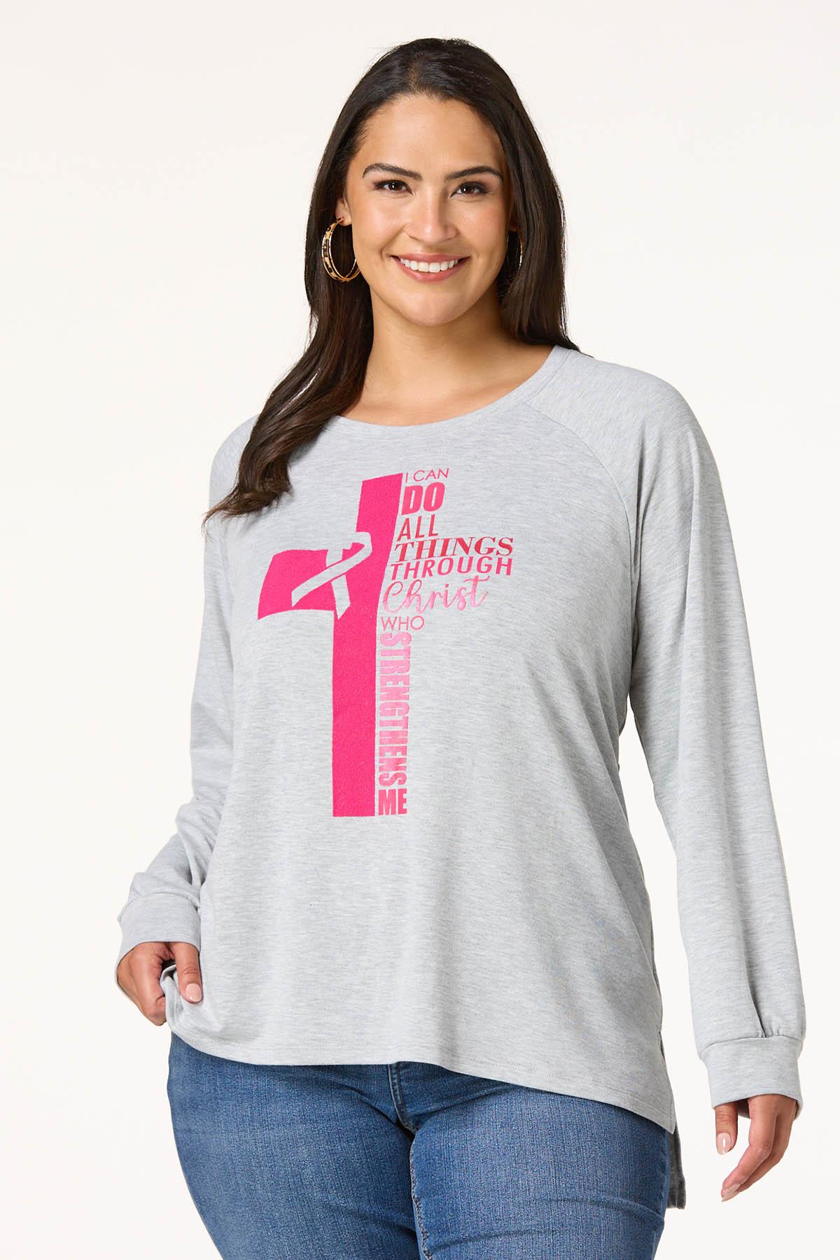 Plus Size Inspirational Breast Cancer Awareness Tee