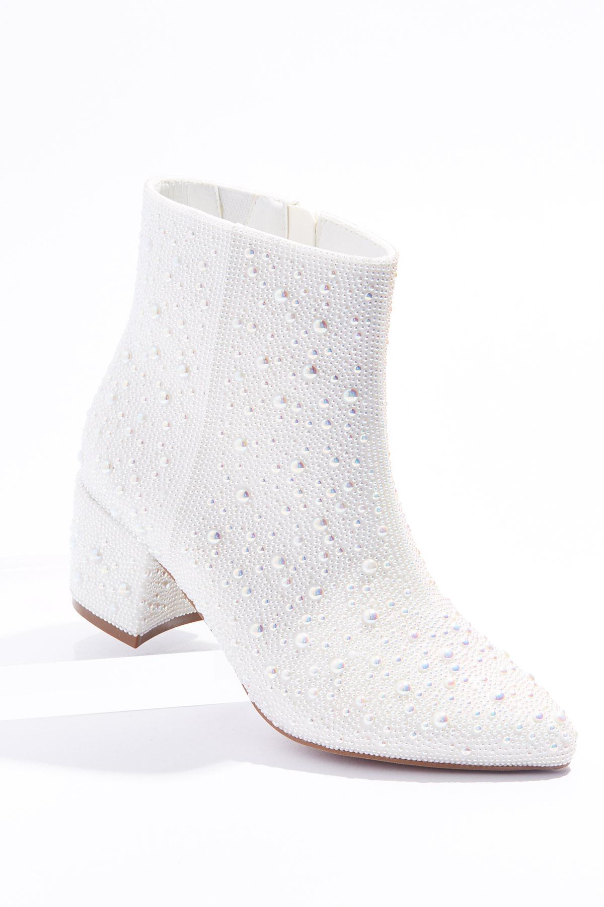 Pearl Stone Embellished Boots