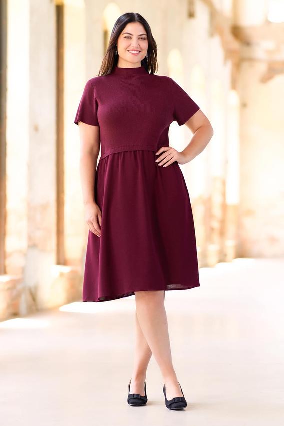 Plus Size Mock Neck Sweater Dress