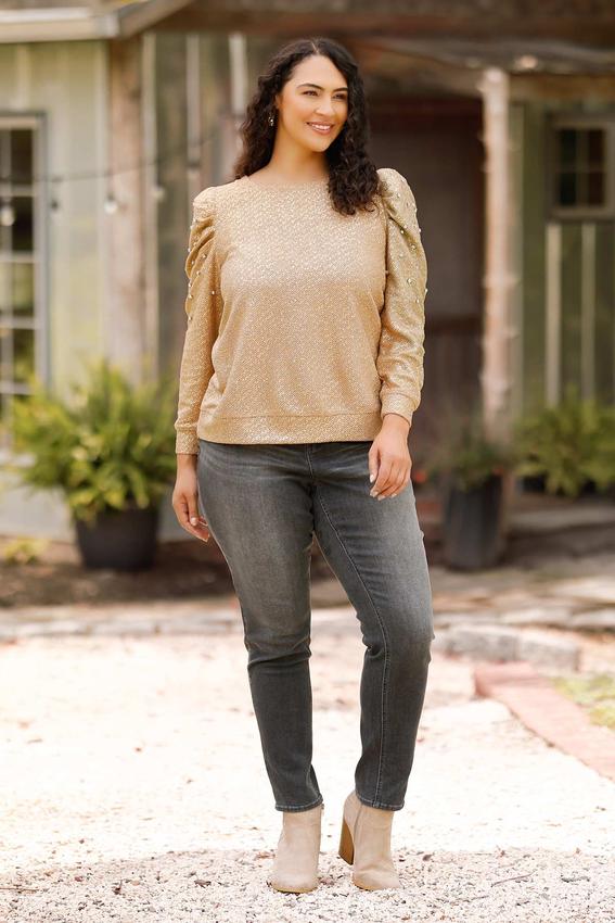 Plus Size Vintage Gray Skinny Jeans