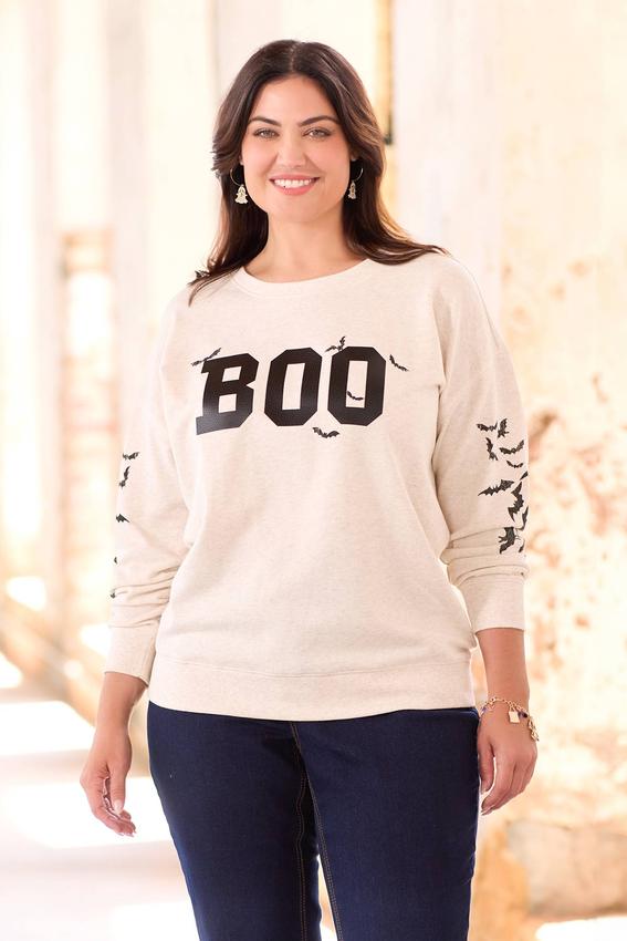 Plus Size Boo Sweatshirt