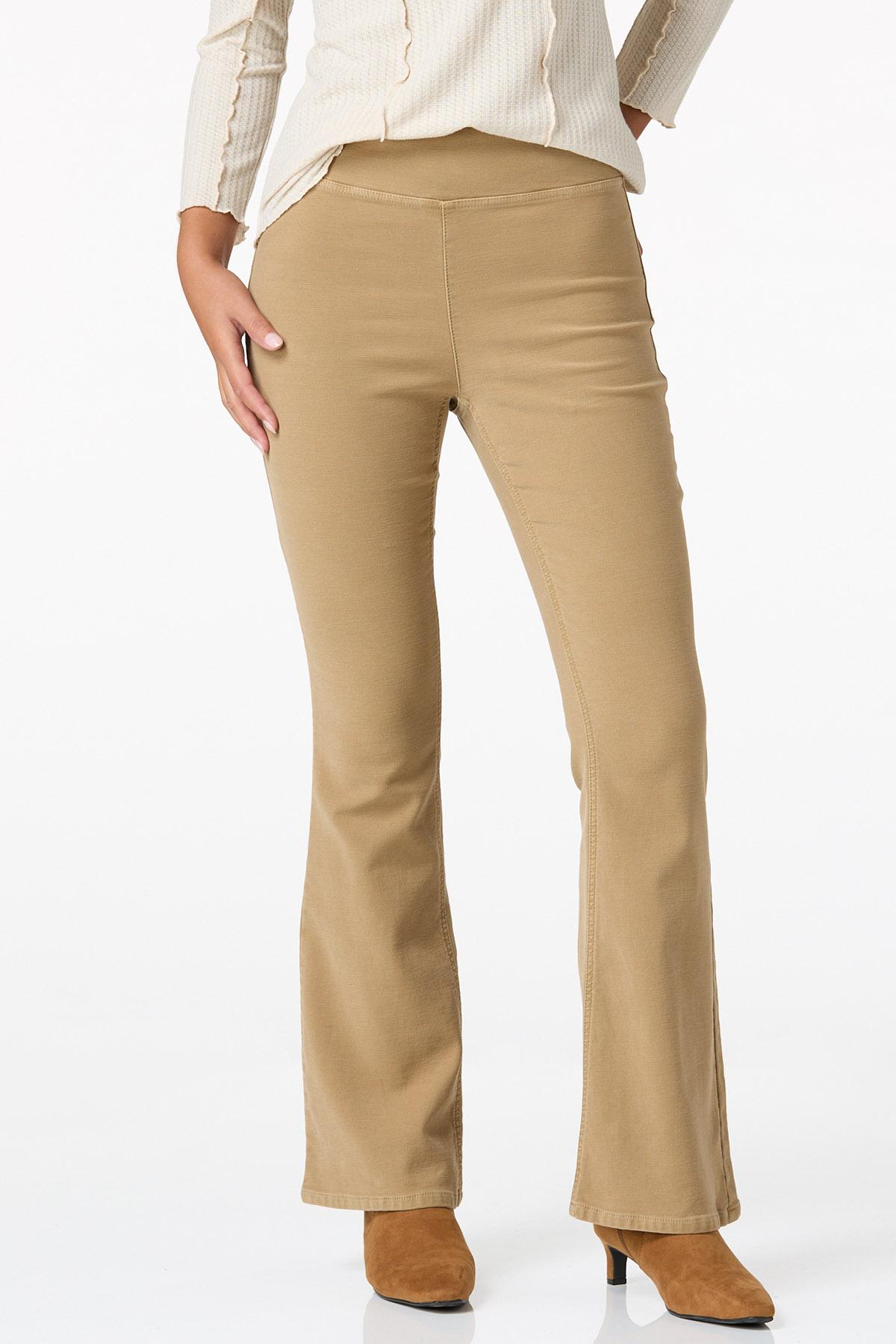 Brown Flare Pull-On Pants