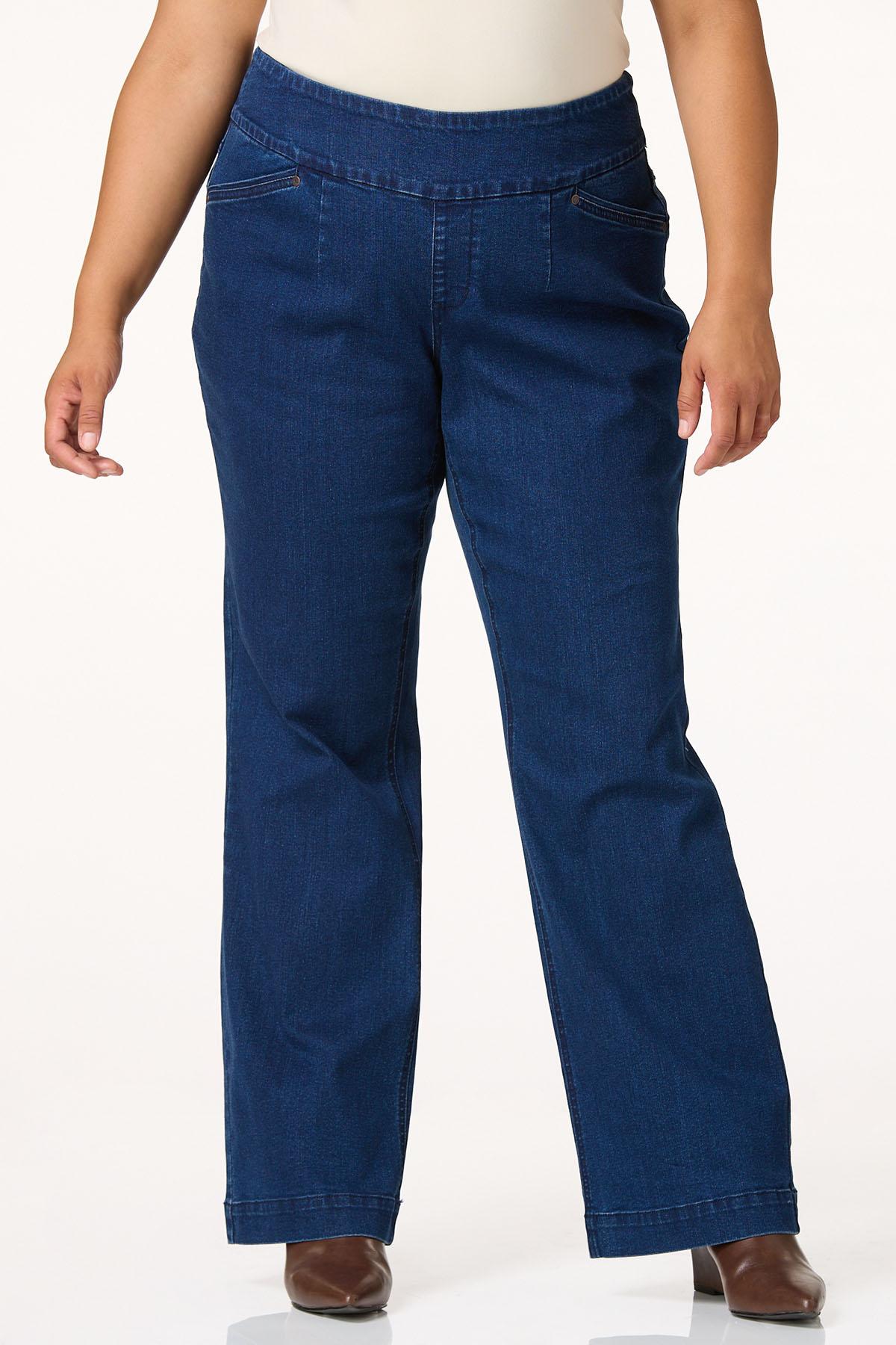 Plus Size High Rise Pull-On Trouser Jeans