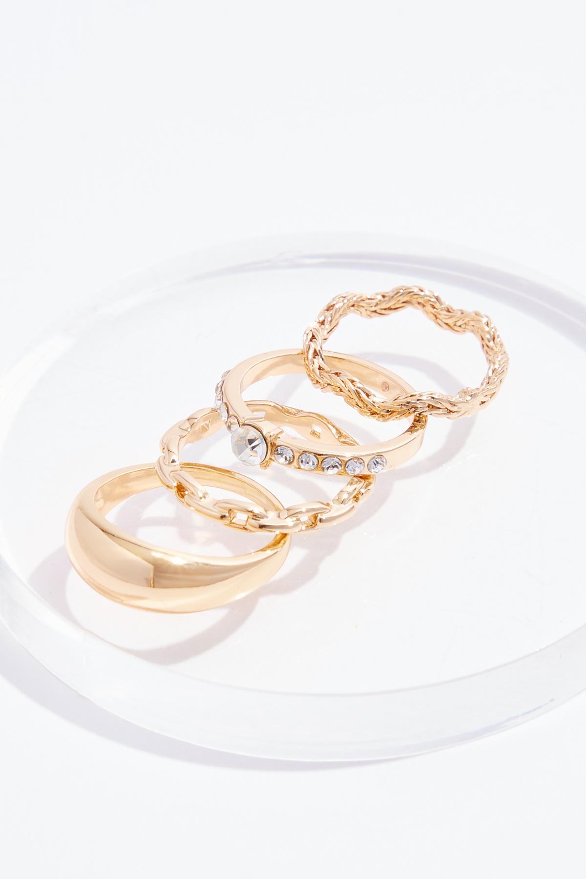 Chain Band Multi Ring Set