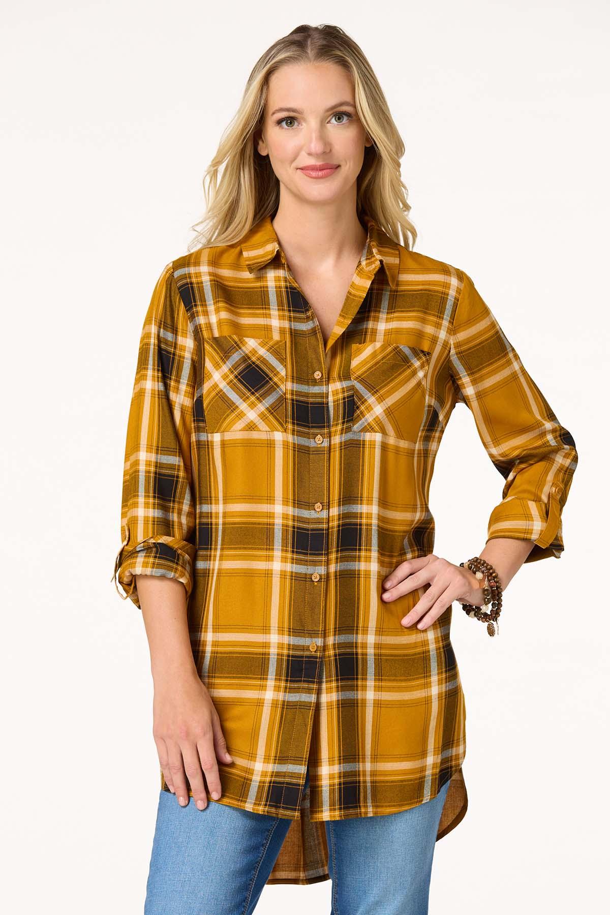 Caramel Brown Plaid Tunic