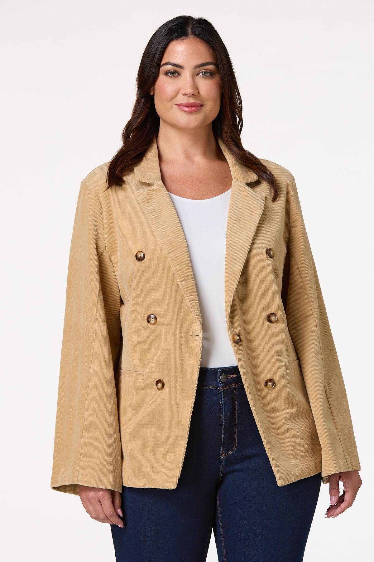 Plus Size Corduroy Blazer