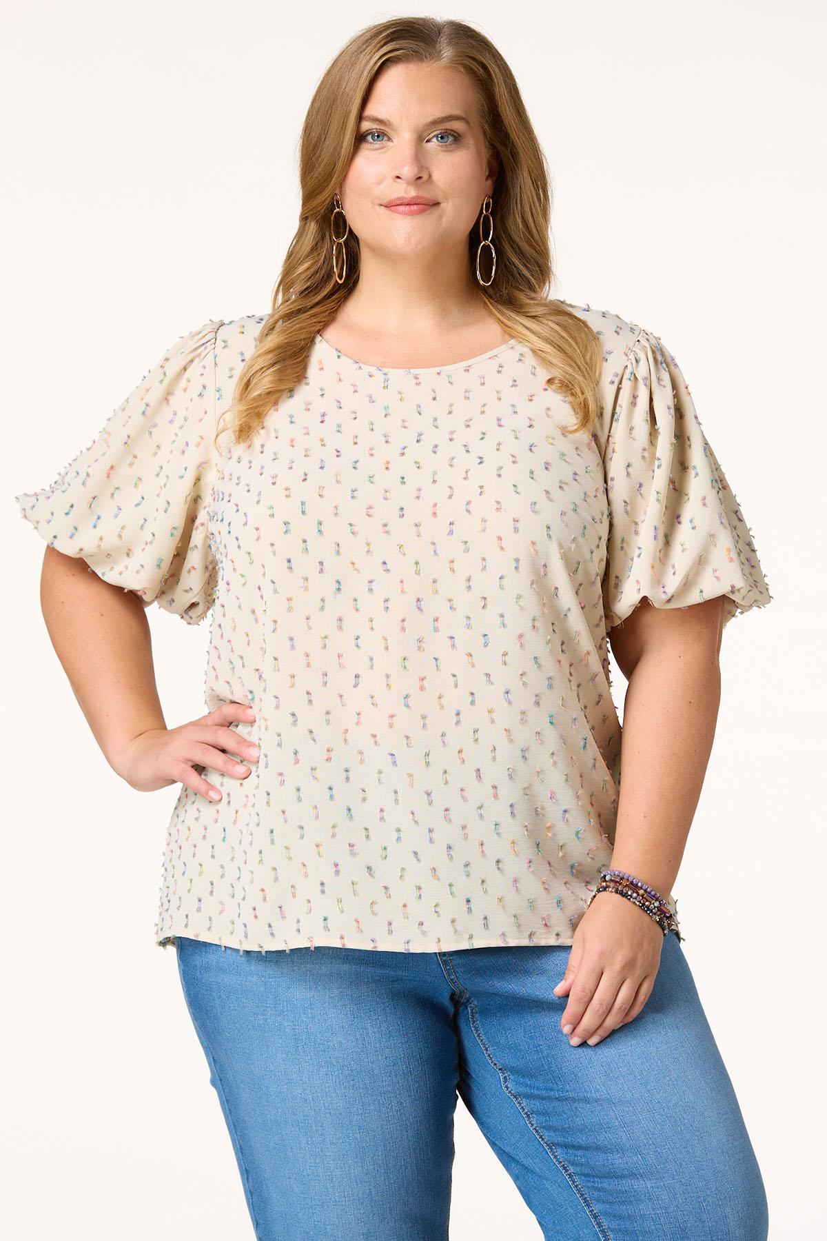 Plus Size Wispy Texture Top