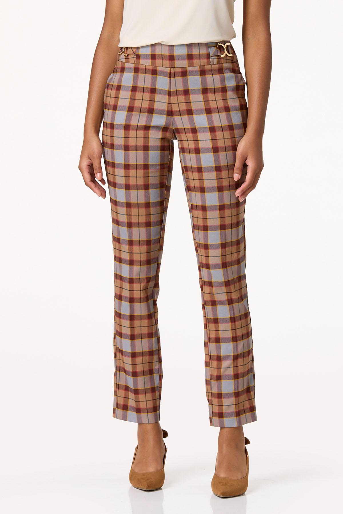 Slim Plaid Pants