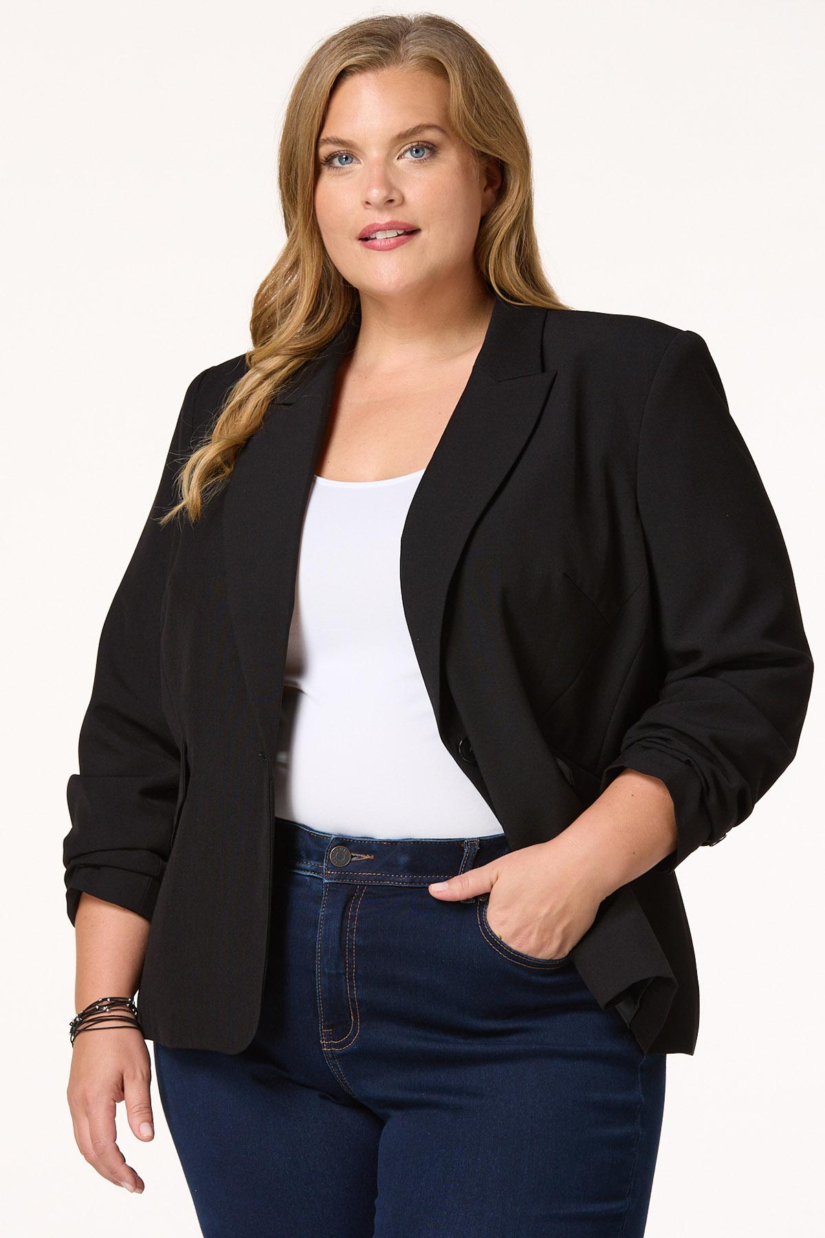 Plus Size Solid Essential Blazer