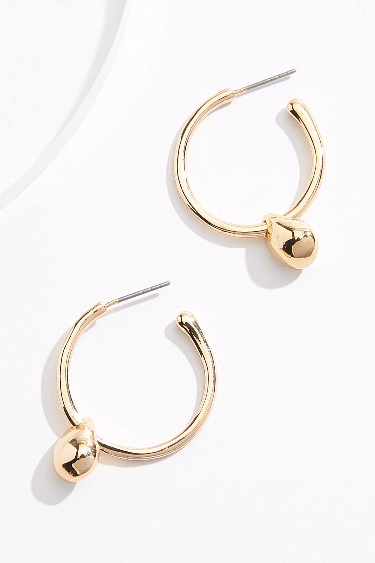 Gold Charm Hoop Earrings