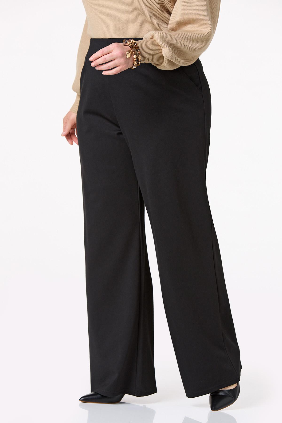 Plus Size Ponte Wide Leg Pants