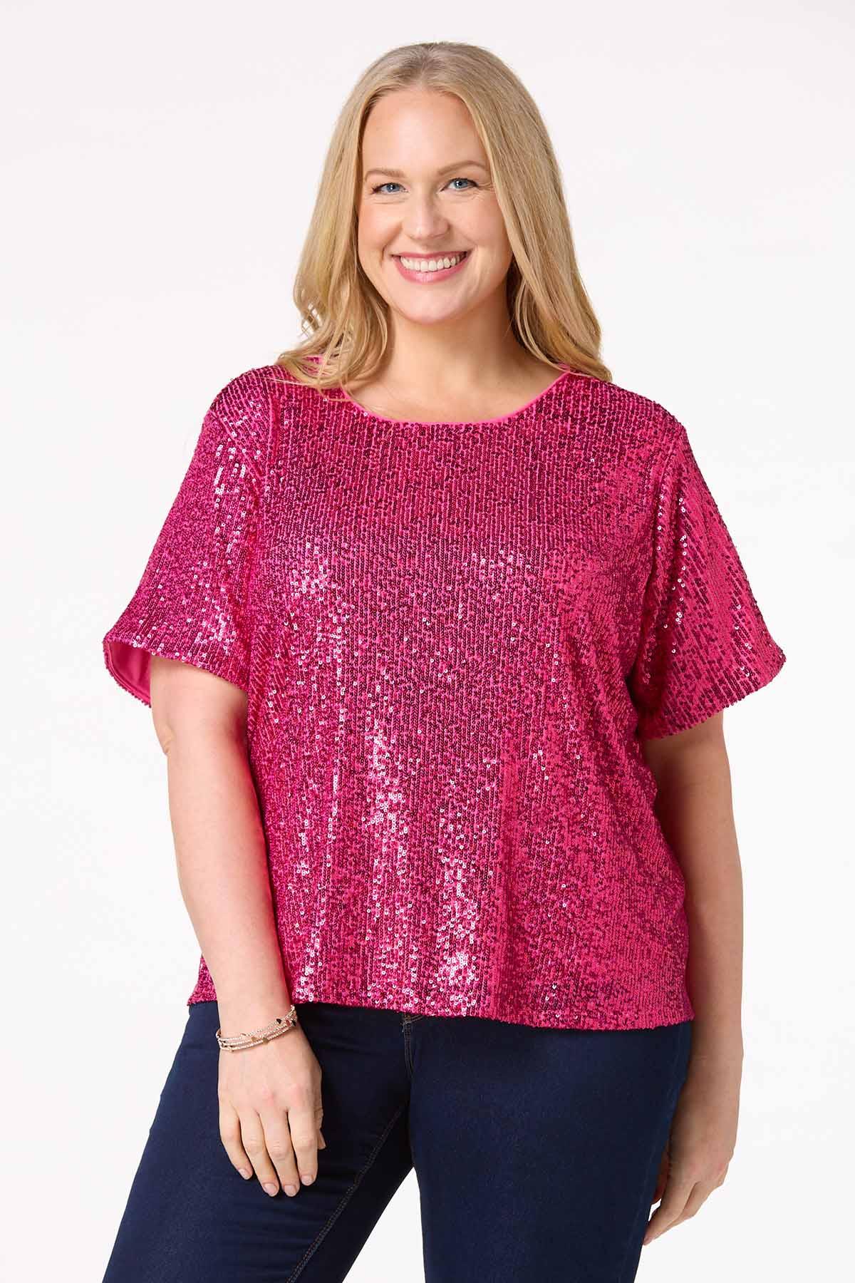 Plus Size Dressy Sequin Top