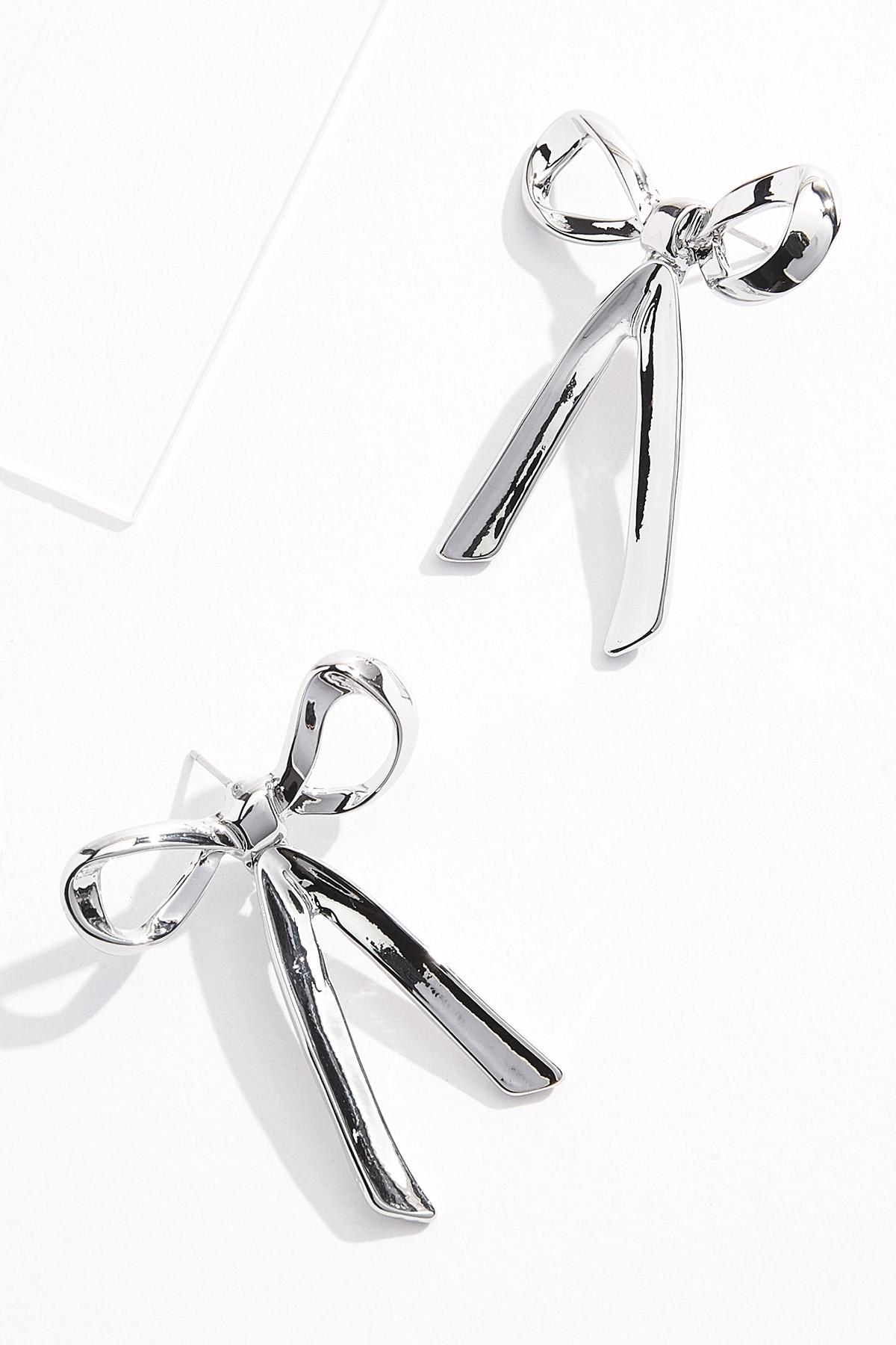 Silver Bow Earrings