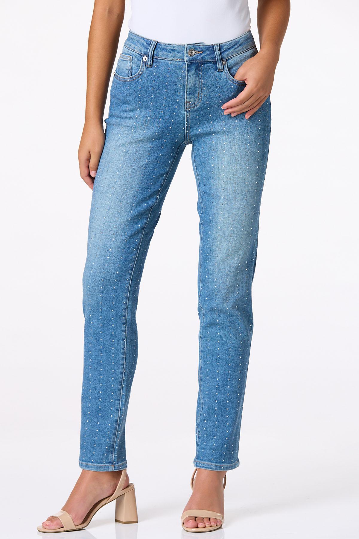 Embellished Mid Rise Jeans