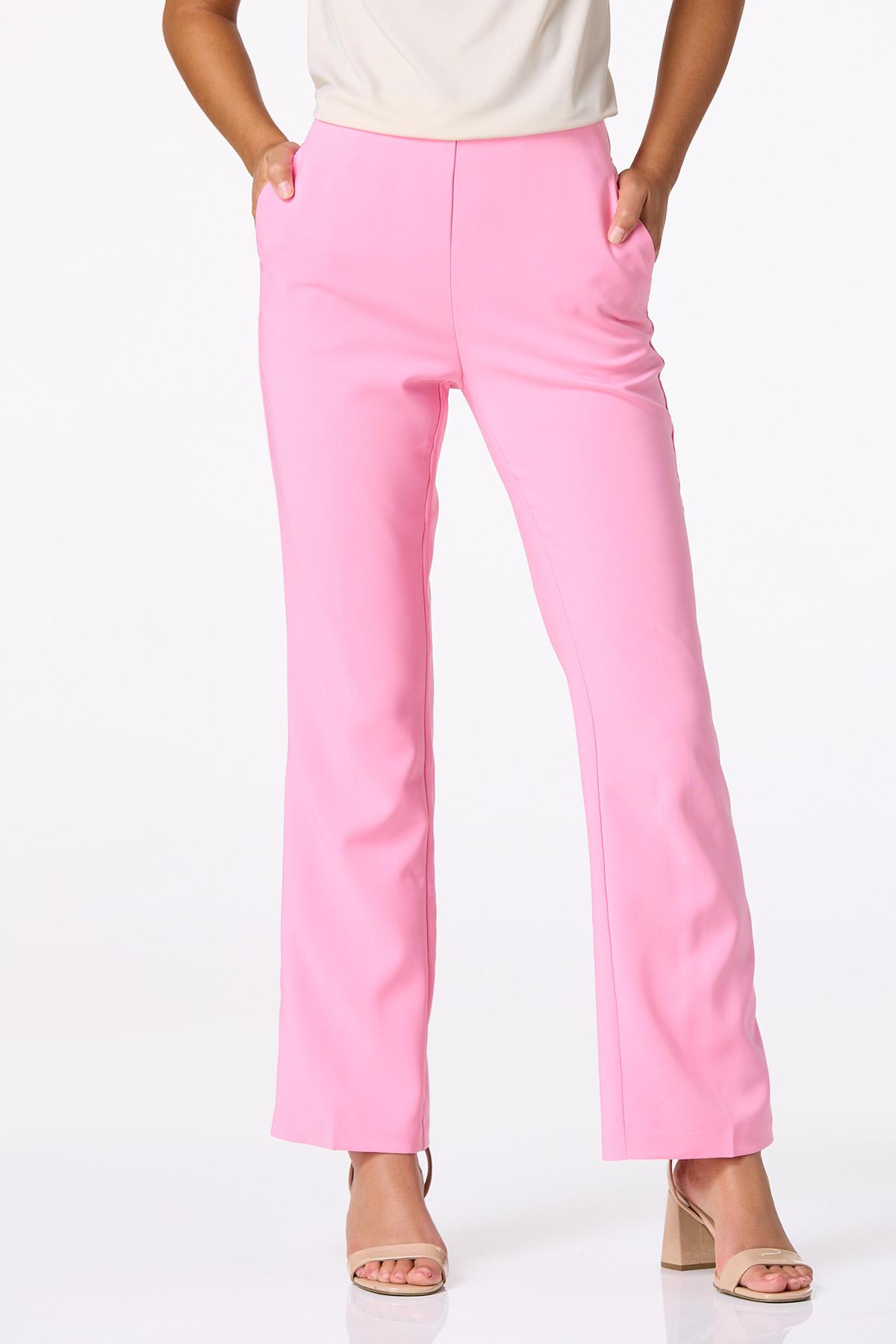 Pink Pull-On Bootcut Pants